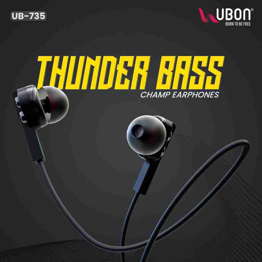 Ubon UB 735 Wired Earphones with 3.5mm Jack In line Mic