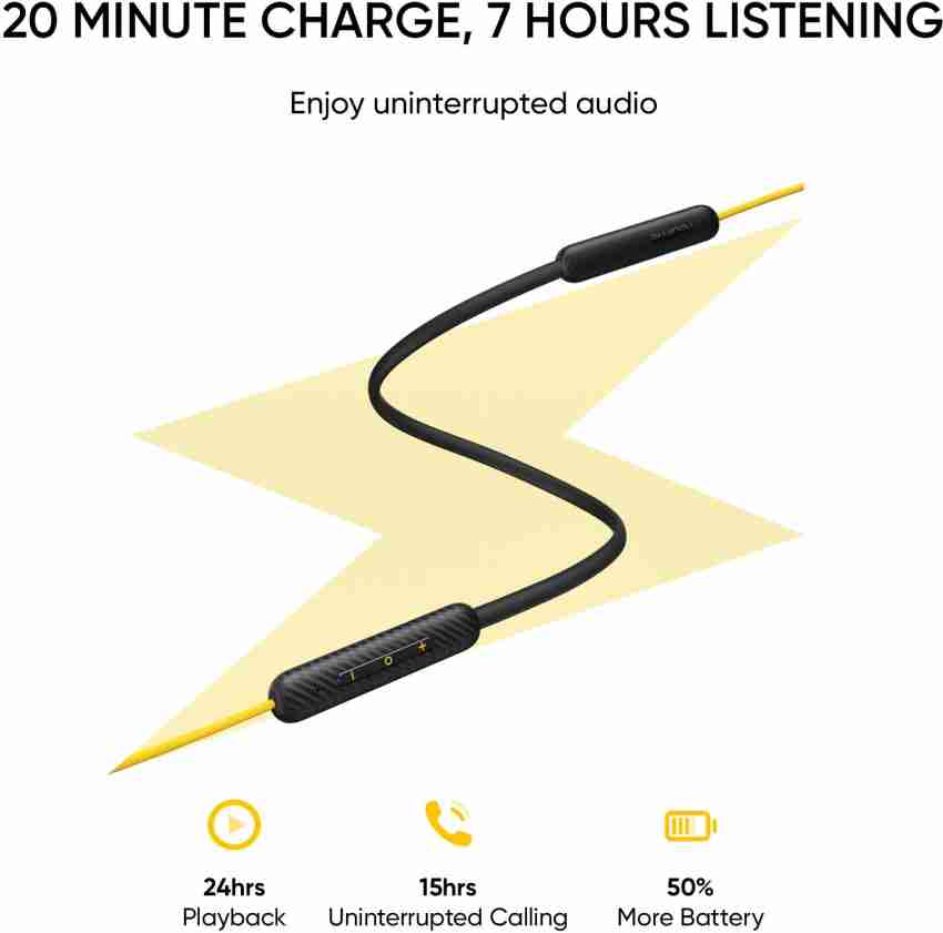 realme Buds Wireless 2S in Ear Earphone with mic, Dual Device Switching &  Type C Fast Charge & Up to 24Hrs Playtime, Bluetooth Headset Neckband