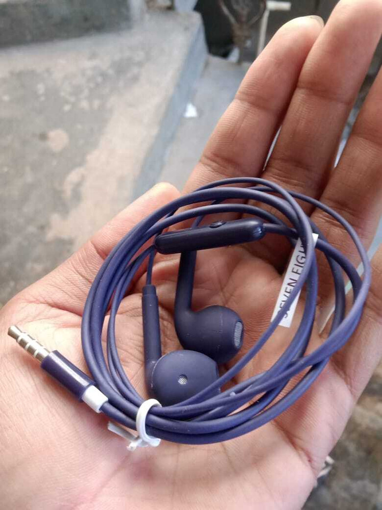 Blue and top pink headphones