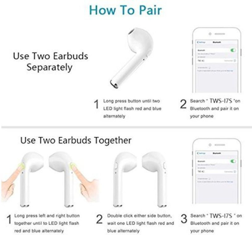 How to pair cheap tws i7 earbuds