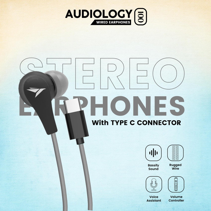 Mozu Audiology 100 Type C earphones with mic rugged Wired Headset
