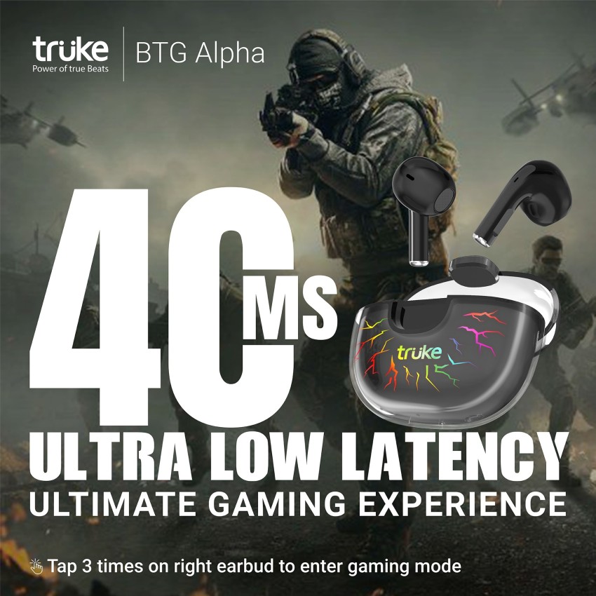 truke BTG Alpha Earbuds with Game Mode 38H Playtime 7RGB LEDs