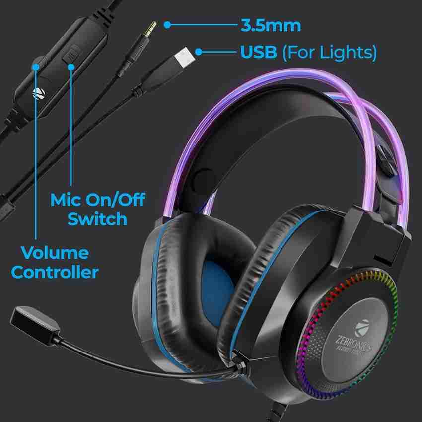 Headset Zebronics Mic For Pc Zebronics Headphones With Wired Mic