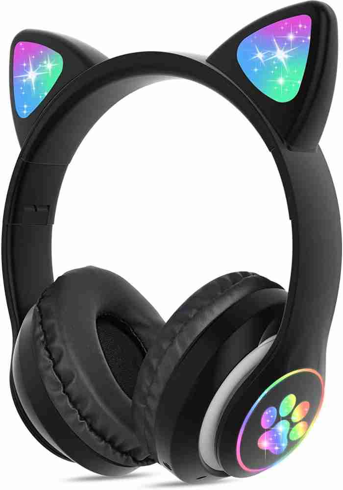 DAEMON Kids Headphones Wireless Girls Boys Cat Bluetooth Wired