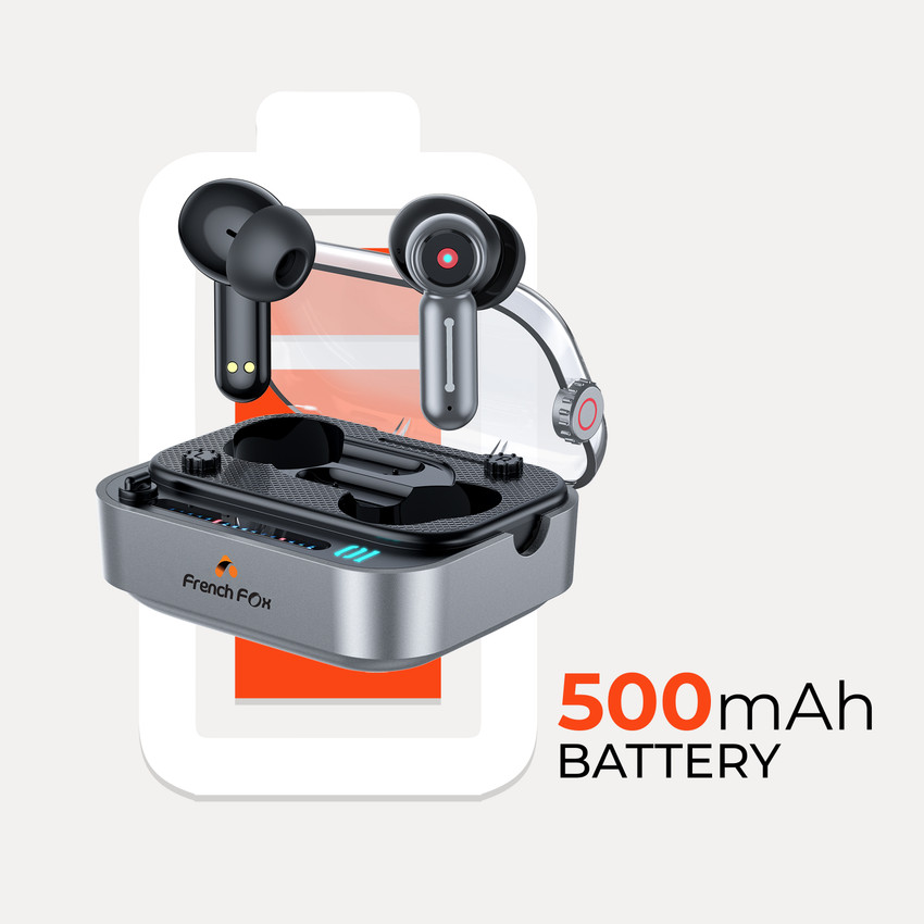 French Fox In Ear ENC Truly Wireless Earbuds Dolby Atmos BT 5.3 Water Sweatproof Bluetooth Headset