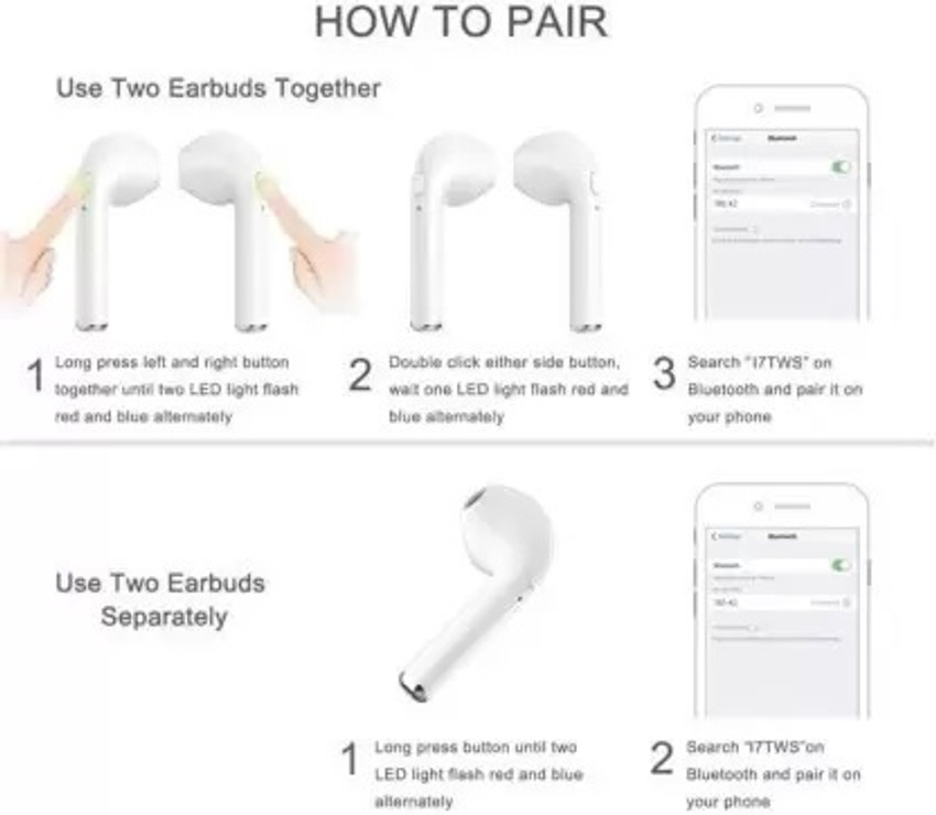 How to pair best sale tws i7 earbuds