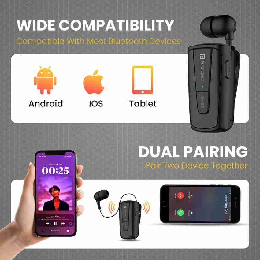 Portronics POR 1102 Harmonics Klip 4 Retractable Bluetooth Price in India Buy Portronics POR 1102 Harmonics Klip 4 Retractable Bluetooth Online Portronics Flipkart