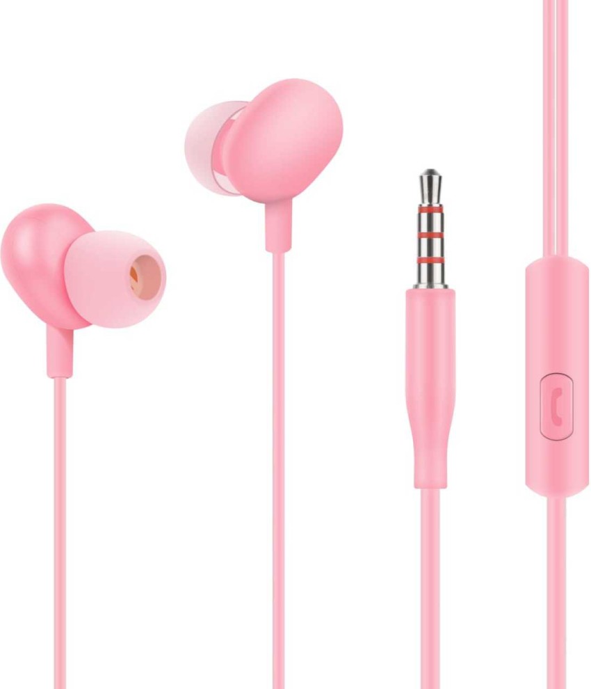 Shaimu Wired Earphone With 3.5mm Jack Pink Pack of 1 Wired Headset