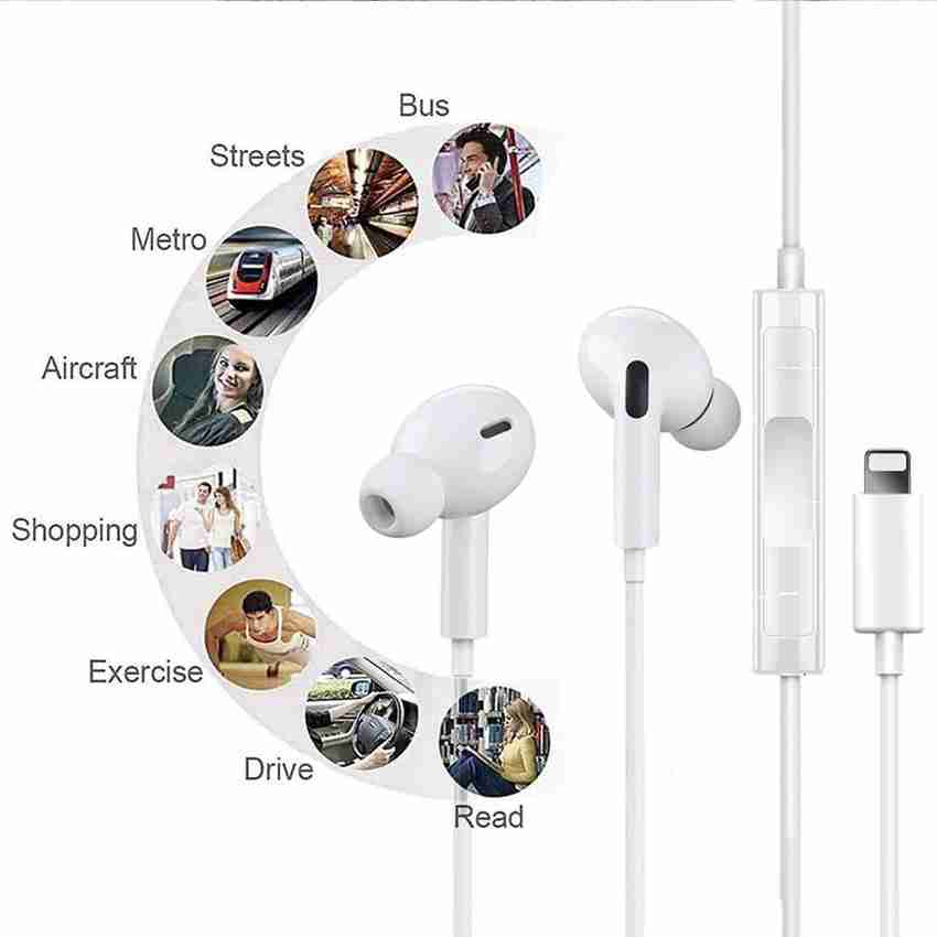 MARS iPhone Wired Earbuds Earphones With Mic Lightning Connector