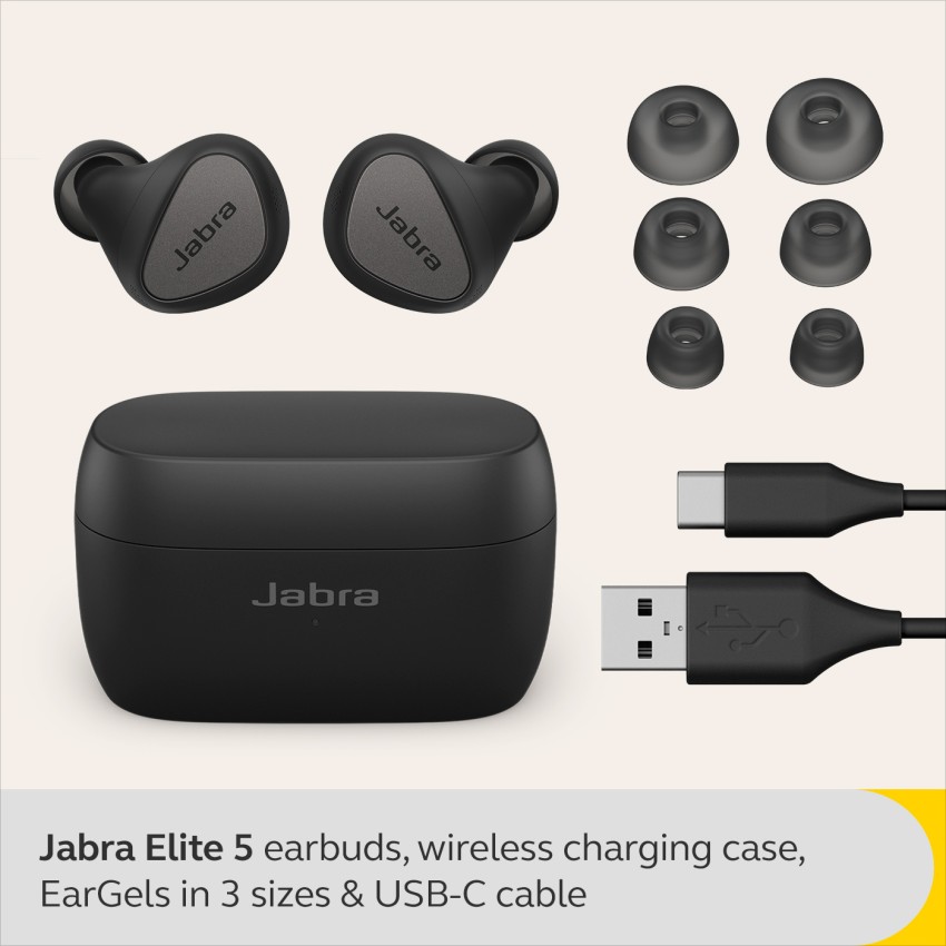 Jabra Elite 5 Bluetooth Headsets with ANC, Multipoint, 6-mic call