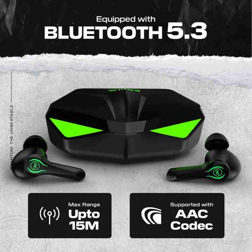 WINGS Phantom Wireless Earbuds with 50ms Low Latency Game mode 5.3