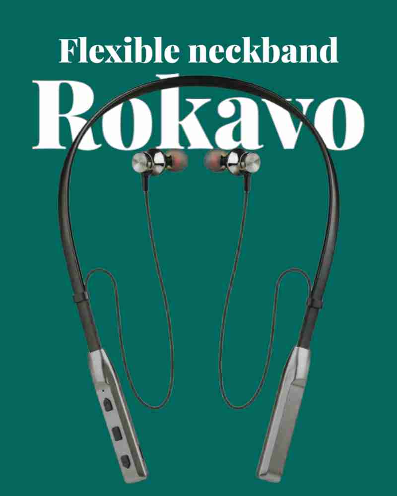 ROKAVO Good sound neckband best selling neck 5.0 wireless in ear