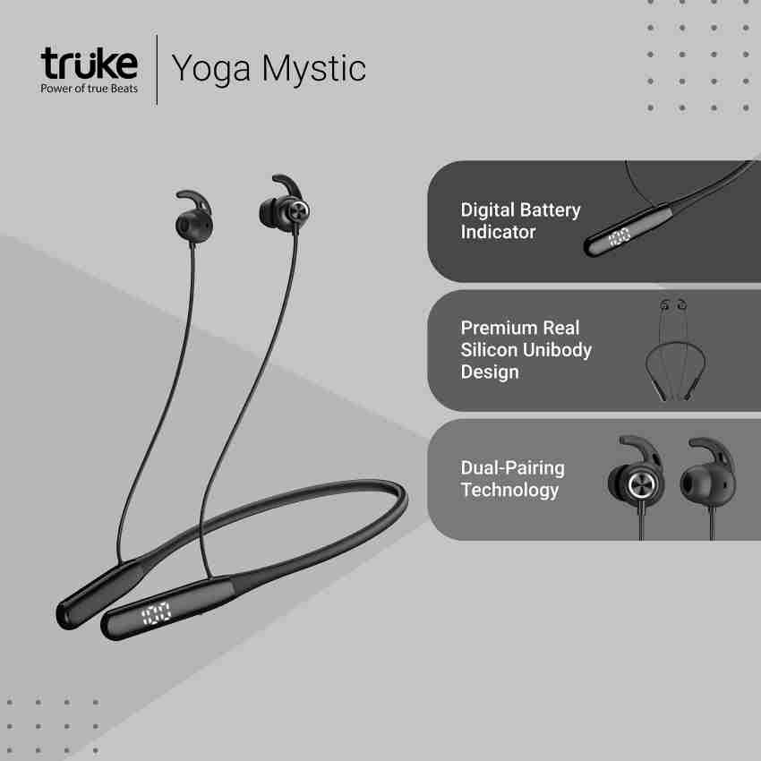 truke Yoga Mystic with 50H Playtime Fast Charge ENC Digital Display 13mm Speaker Bluetooth Headset