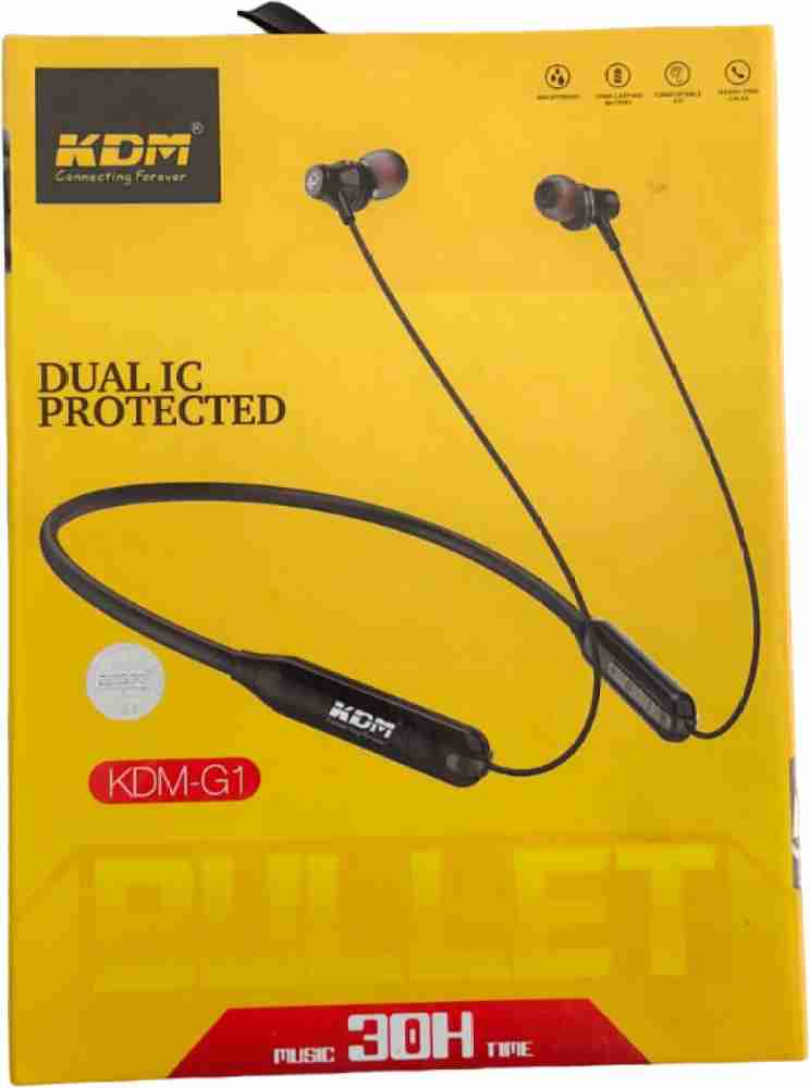 Meeramart KDM G1 Bullet NECKBAND 36H Bluetooth Wired Headset