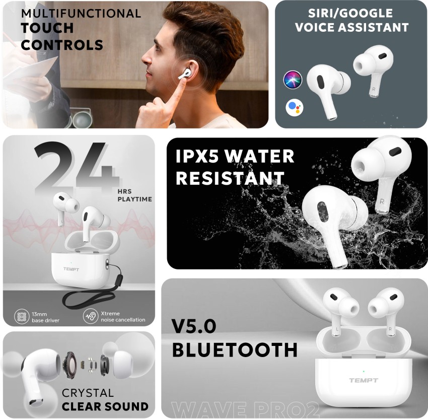 TEMPT Wave Pro 2 BT V5.0 True Wireless Earbuds 24 hrs Playback