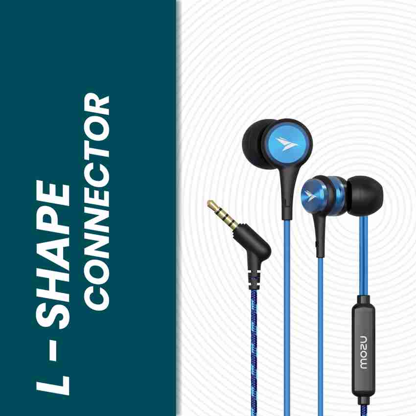Mozu Audiology 200 Braided Wire Magnetic Metal Earbuds L Shape