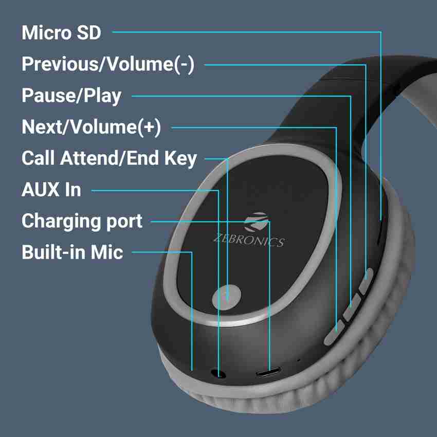 ZEBRONICS Zeb Thunder With 60H Backup BT v5.3 Gaming Mode ENC AUX mSD Dual Pairing Bluetooth Price in India Buy ZEBRONICS Zeb Thunder With 60H Backup BT v5.3 Gaming Mode ENC