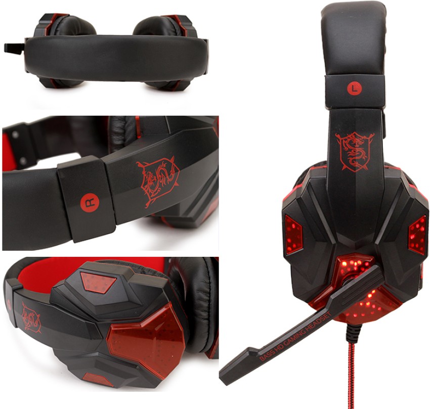 ENTWINO Fighter SY830 Gaming Headphone Mic Red LED Light USB