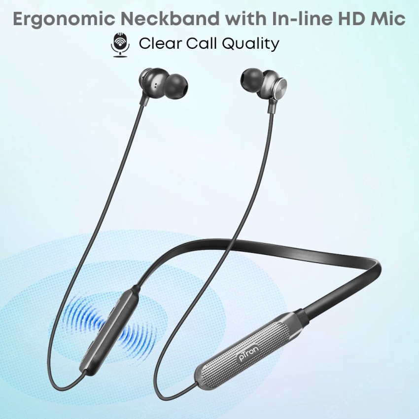 PTron Bassstrings Neckband 24Hrs Playtime HD Mic Fast Charging