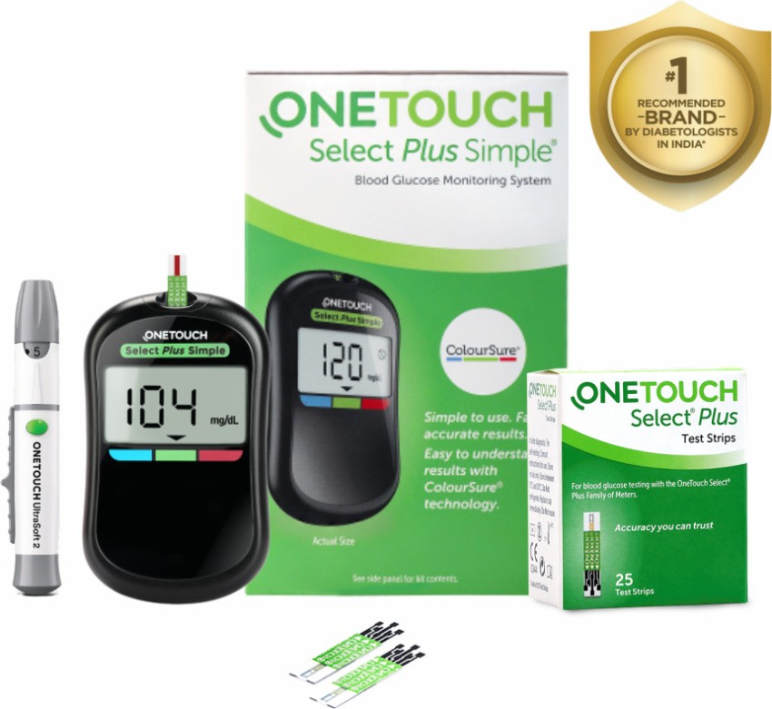 Buy OneTouch Select Plus Simple Glucometer (FREE 10 strips +