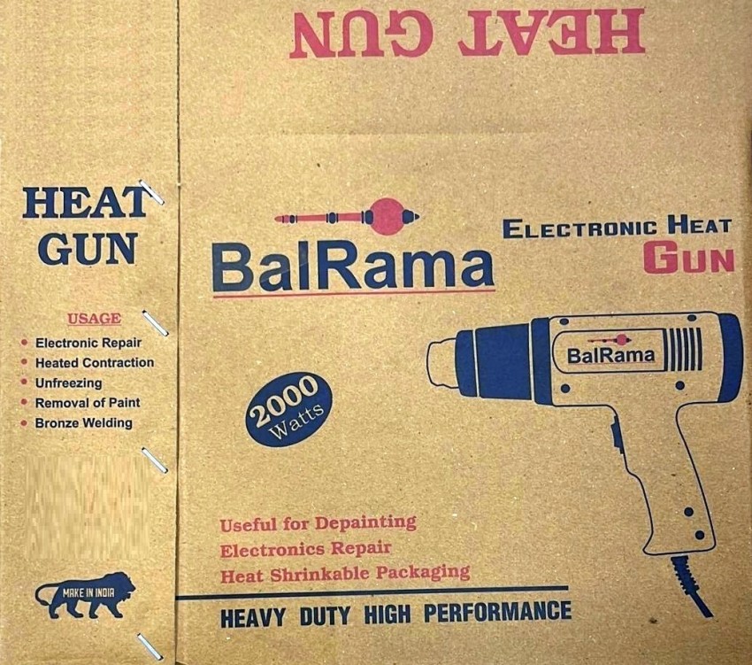 BALRAMA 2 Speed Hot Air Gun for Shrink Wrapping Packing Stripping Paint  Thawing Frozen Food 1500 W Heat Gun Price in India - Buy BALRAMA 2 Speed Hot  Air Gun for Shrink
