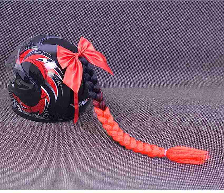 Helmet with store ponytail hole