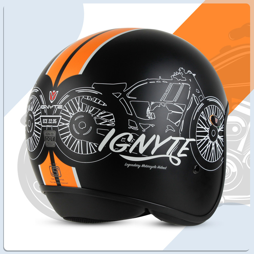 IGNYTE IGN 10 Oldie Moto ECE 22.05 ISI DOT Certified Open Face