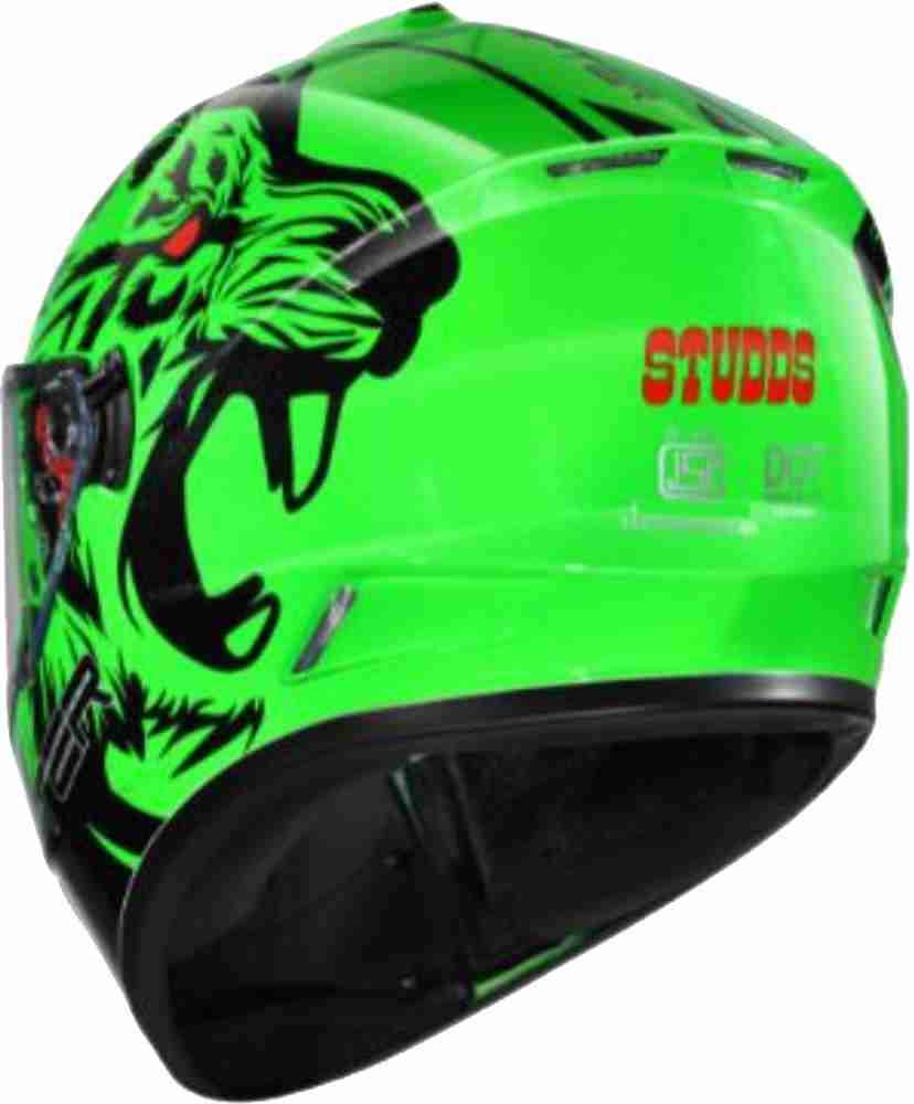 STUDDS Drifter D2 Full Face Helmet with Clear Visor Green N9 L Motorbike Helmet