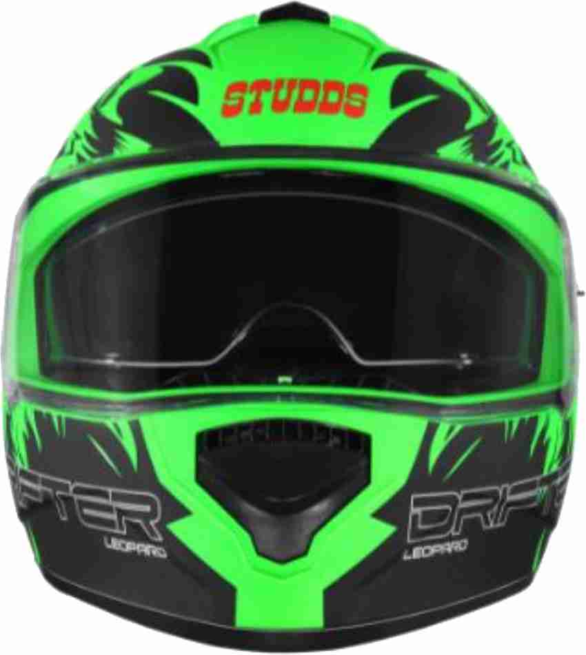 STUDDS Drifter D2 Full Face Helmet with Clear Visor Matt Green N9