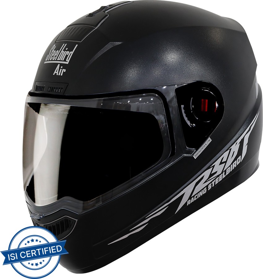 Steelbird 1 Moon Reflective Full Face Helmet in Dashing Black