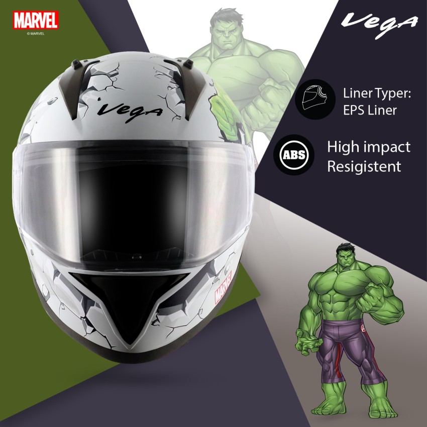 VEGA Bolt Marvel Hulk Motorbike Helmet - Buy VEGA Bolt Marvel Hulk 