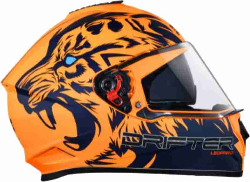 DOT Orange Stripe 3/4 Open Face Motorcycle Helmet