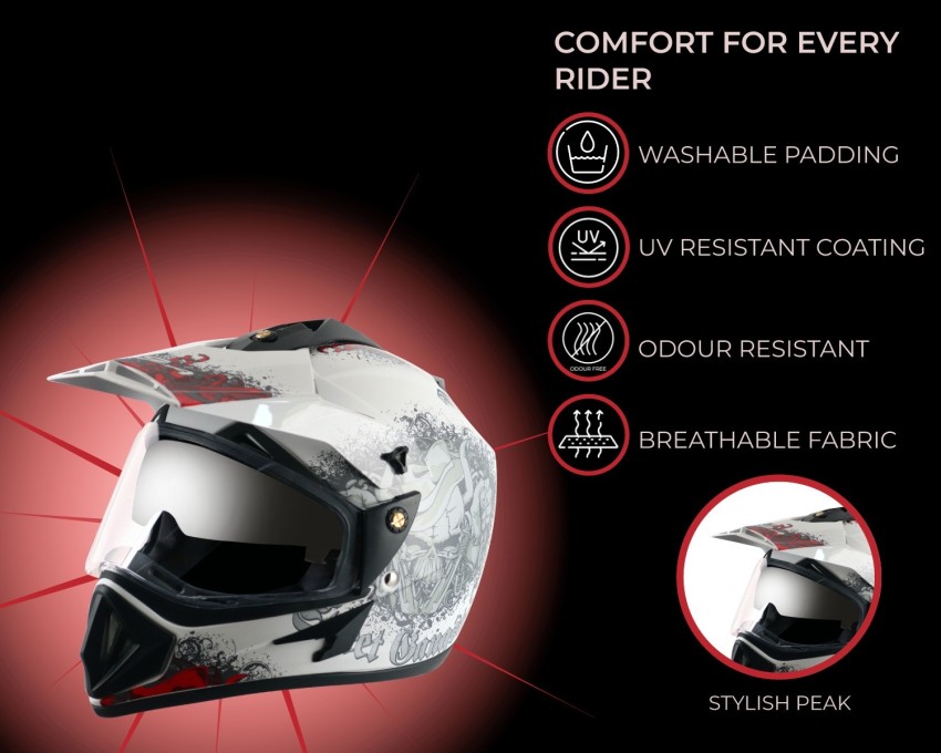 Best helmet for online ns200 white