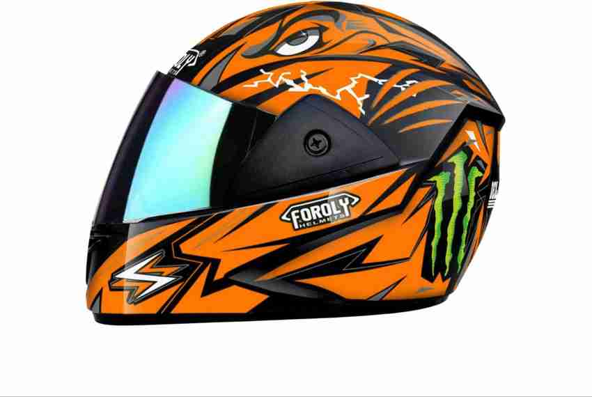 Racing 1 Monster Full Face Abs Material With Anti UV Rainbow Visor