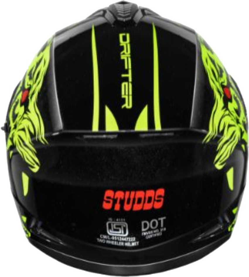 STUDDS Drifter D2 Full Face Helmet with Clear Visor Black N5 M