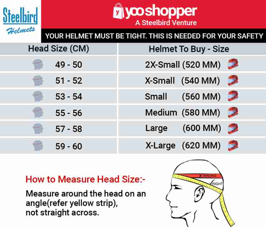 Average helmet discount size for adults