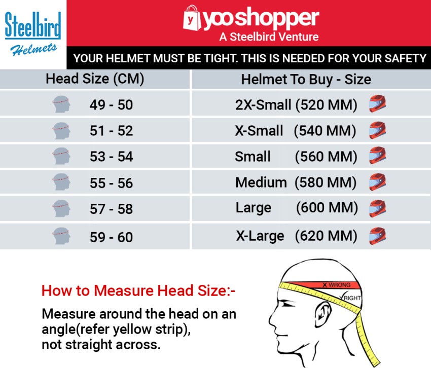 Bike helmet online sizes