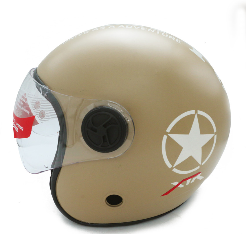 stiss Open Face Bullet Bike Helmet for Unisex Adult Lightweight Compact Cream Motorbike Helmet