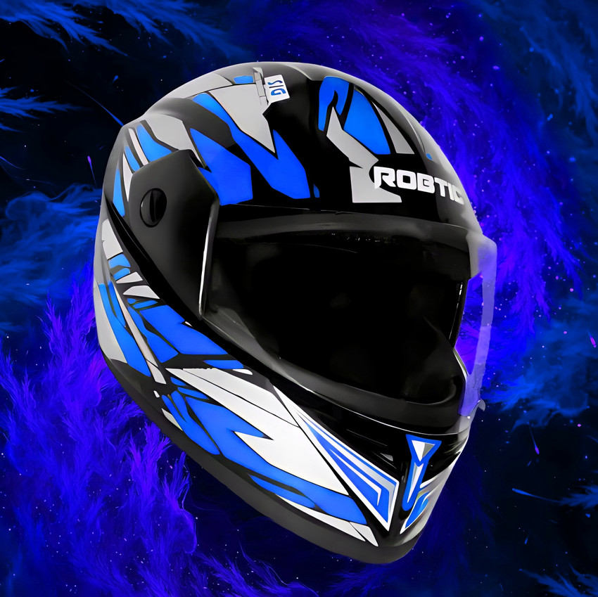 Black helmet blue visor sales