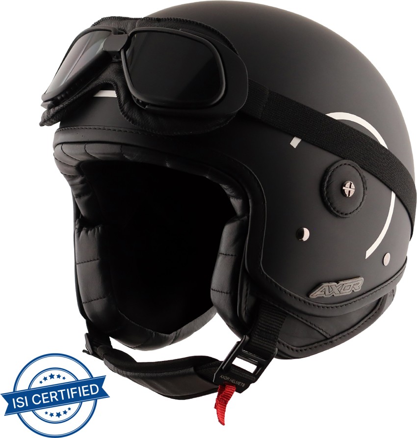 Motorbike helmet with discount goggles