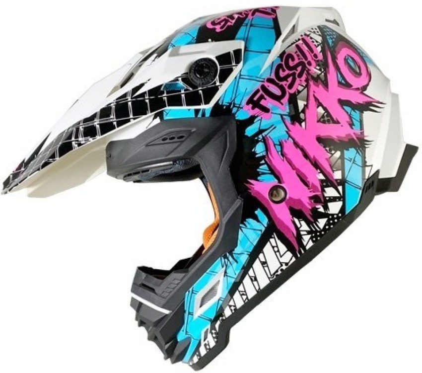 NIKKO N 603 II off Road ISI Certified White Fuss Motorbike Helmet