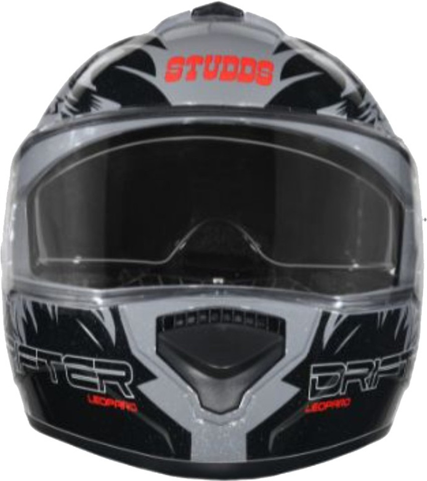 STUDDS Drifter D2 Full Face Helmet with Clear Visor Grey N9 M