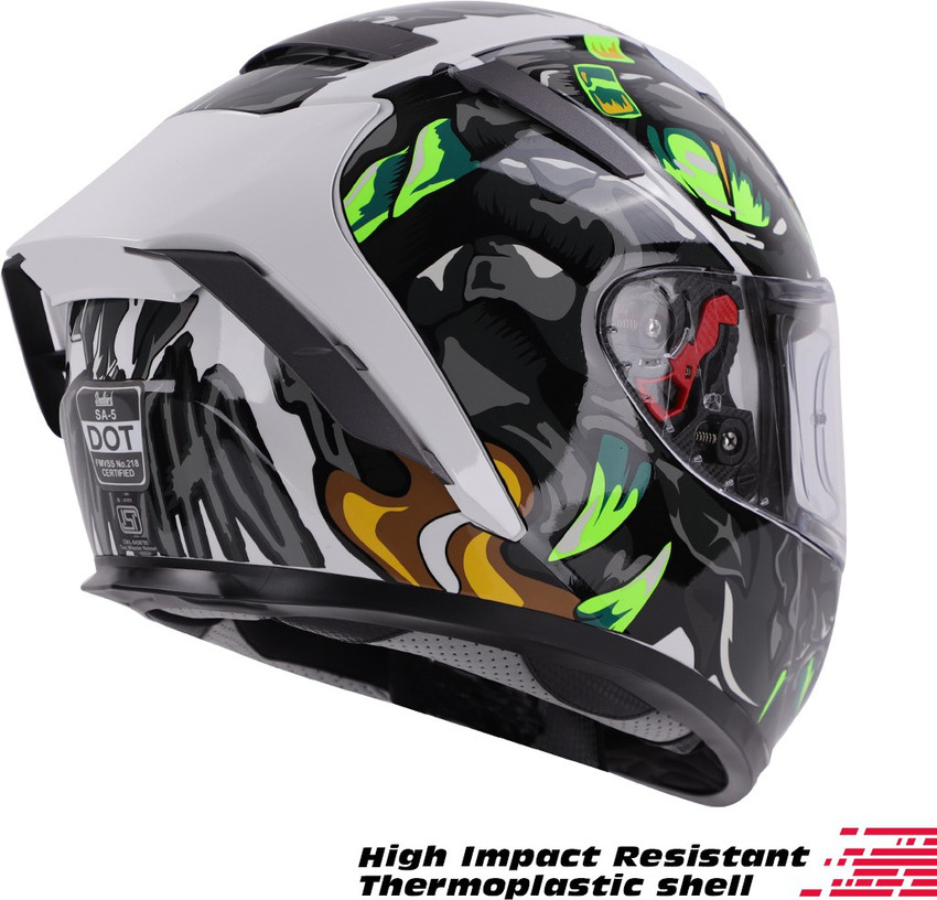 Steelbird SA 5 Monster ISI DOT Certified Full Face Graphic Helmet