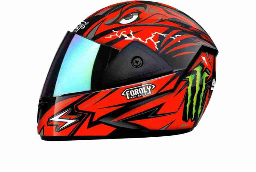 Racing 1 Monster Full Face Abs Material With Anti UV Rainbow Visor