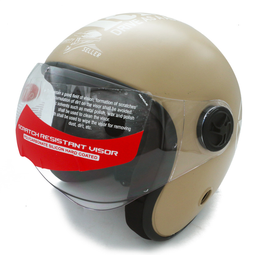stiss Open Face Bullet Bike Helmet for Unisex Adult Lightweight Compact Cream Motorbike Helmet