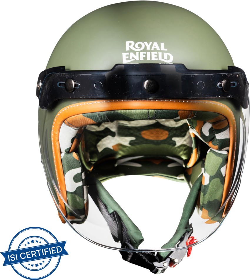 Royal enfield green discount helmet