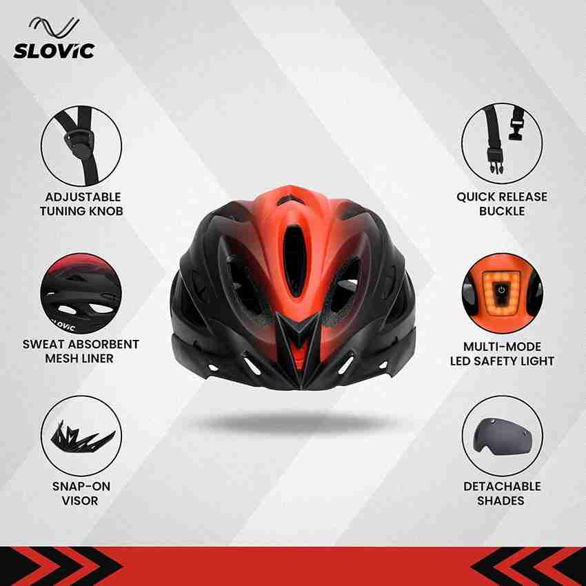 SLOVIC Adjustable Cycle Helmet Free Size Detachable Visors
