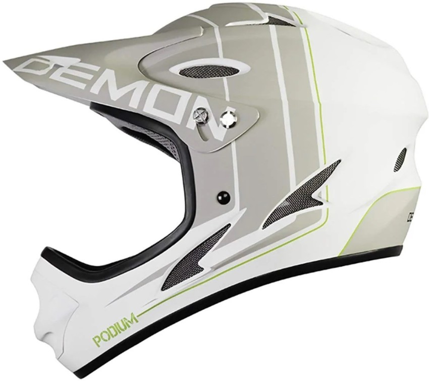 IdealOrb Demon Podium Full Face Mountain Bike Helmet White Medium