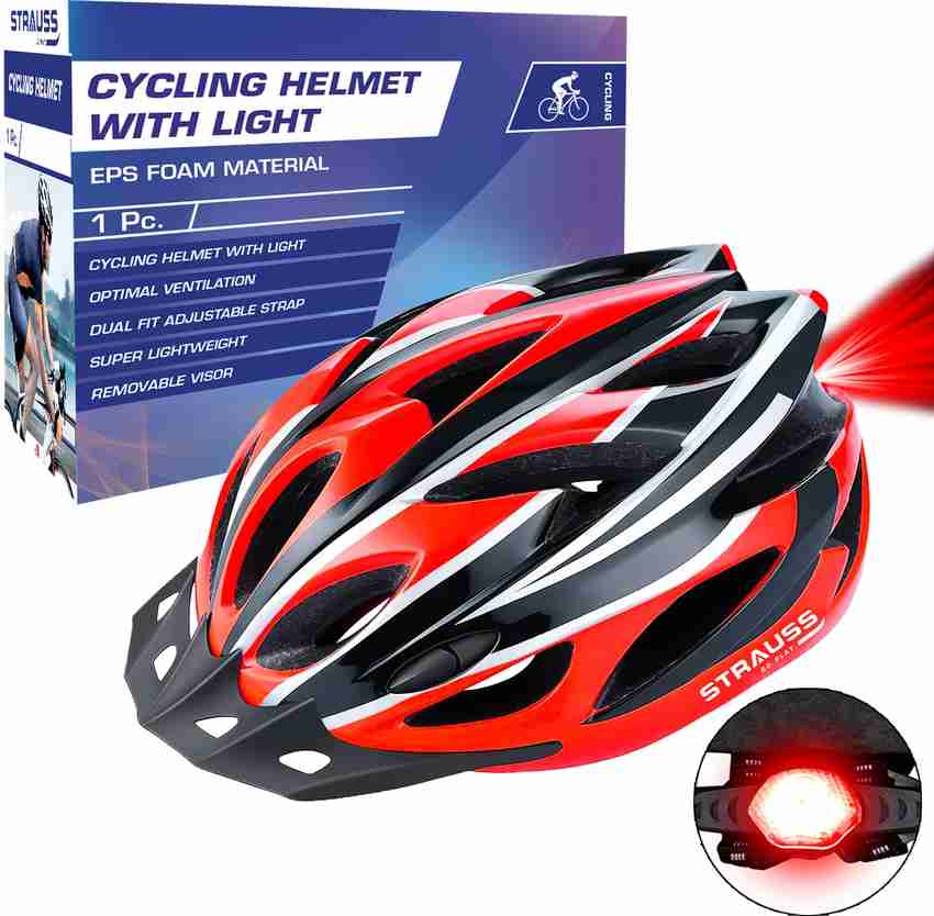 Strauss Cycling Helmet with Back Light Detachable Visor Mountain Cycle Helmet Cycling Helmet Buy Strauss Cycling Helmet with Back Light Detachable Visor Mountain Cycle Helmet Cycling Helmet Online at