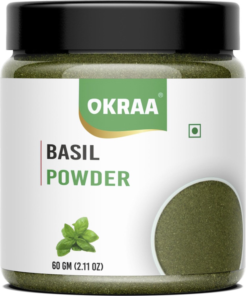 OKRAA Basil Powder TulsiLeaf Powder Ayurvedic Basil HolyBasil